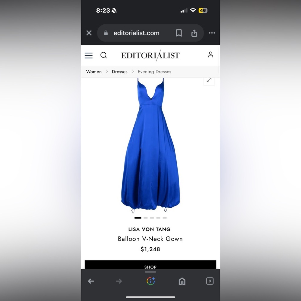 Vibrant Blue Ball Gown Lisa Von Tang
